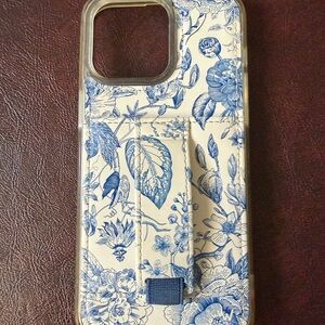Blue Floral Phone Case with Strap 
- walli case, iPhone 15 Pro Max